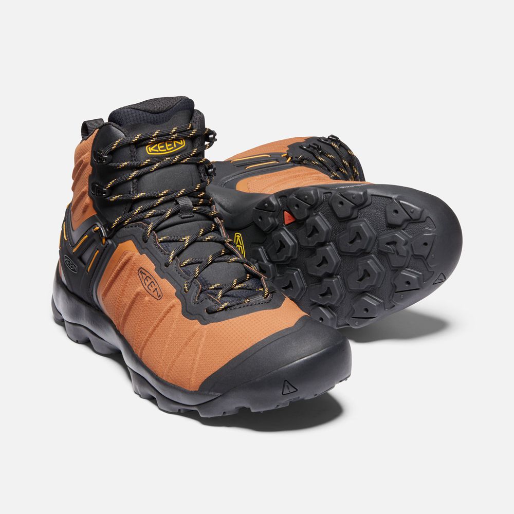 Botas de Seguridad Keen Mexico Naranjas/Negros - Hombre Venture Mid Waterproof - MX8120456